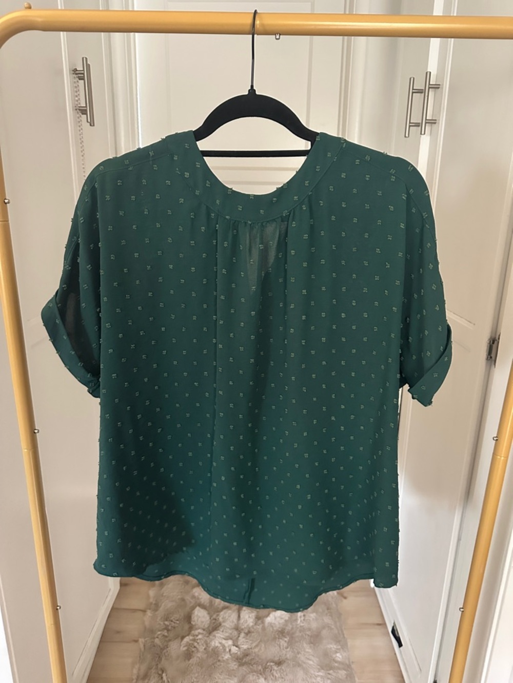 Forest Green Short-Sleeve Blouse